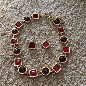 Elegant Gold and Red Jewelry Set